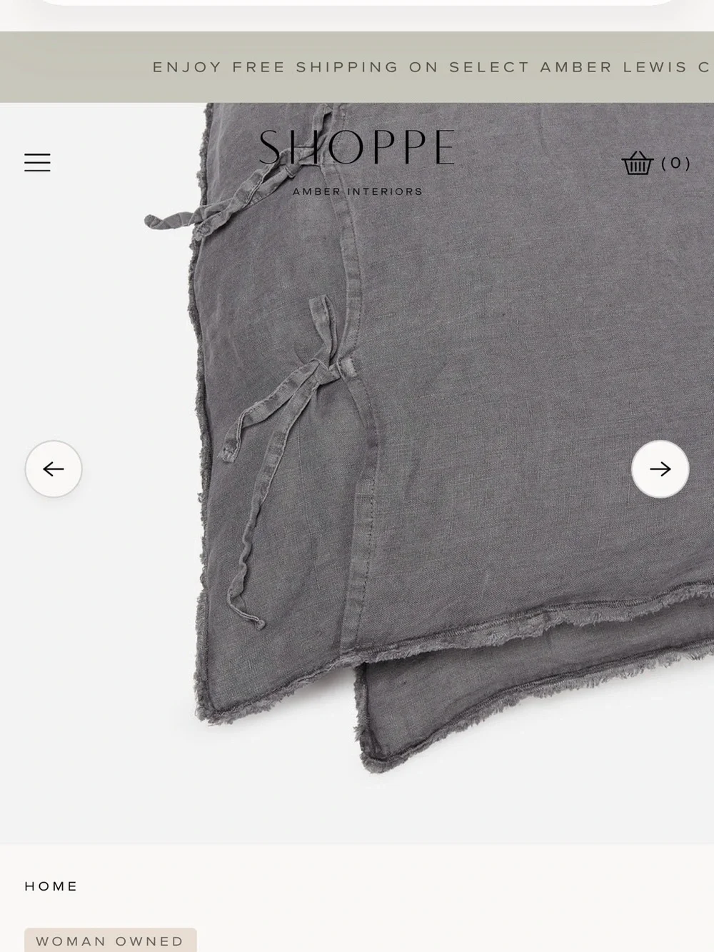 Pom Pom at Home King size Blair Linen Duvet and Shams in Charcoal Gray